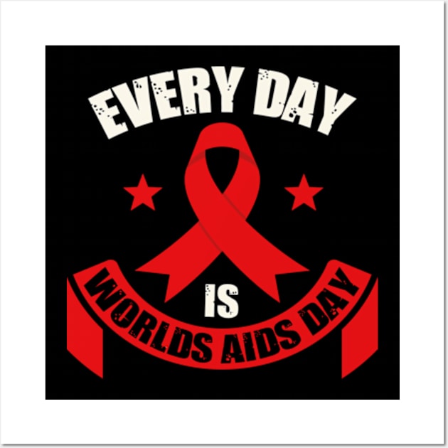 Red ribbon of awareness Wall Art by David Brown